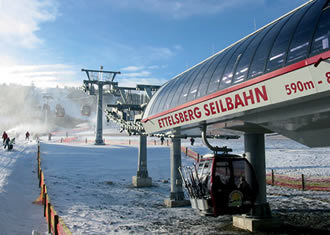 Ettelsberg Seilbahn in de sneeuw